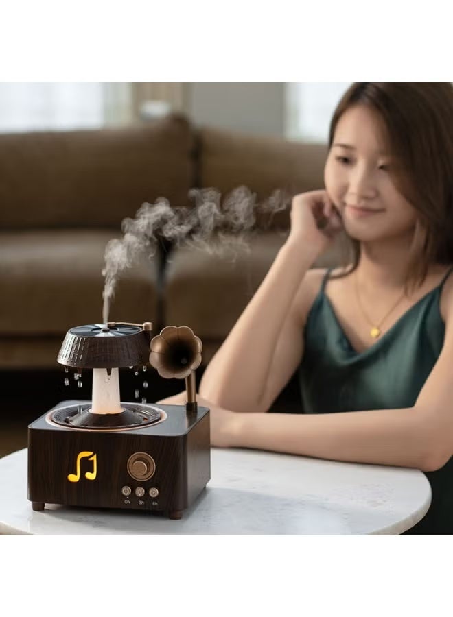 راديو مصباح إضاءة محيطية RGB مع مرطب هواء بالرذاذ، ومكبر صوت بلوتوث، وموزع للروائح، وضوء ليلي ملون متزامن مع الموسيقى لغرفة النوم وديكور المنزل. - Image 3